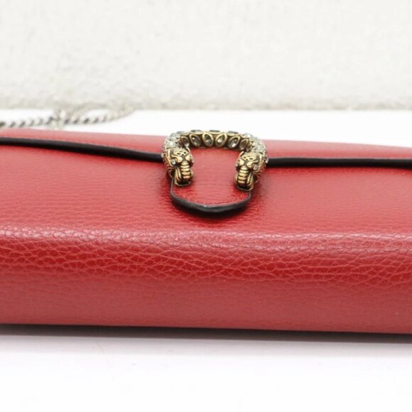 Gucci Dionysus Red Leather Mini Chain Bag 401231 - Picture 8 of 16